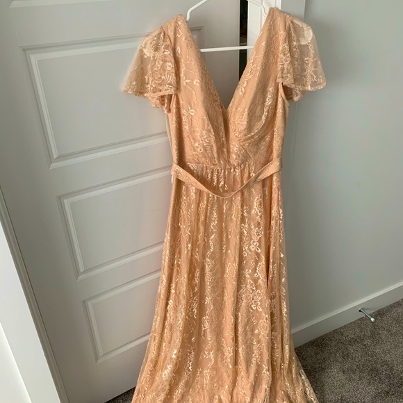 Formal cream colour dress. Size M - Picture 1 of 5